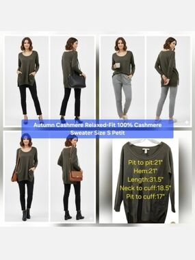 Autumn Cashmere Relaxed-Fit 100% Cashmere Sweater Size SP
